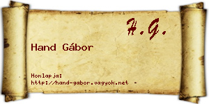 Hand Gábor névjegykártya