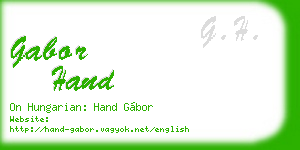 gabor hand business card